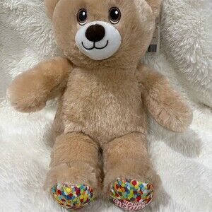 Build-A-Bear Happy Birthday Bear Plush Tan Teddy Confetti Feet w/ Hang Tag